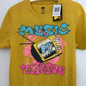 MTV Graphic Tee in Mustard Yellow